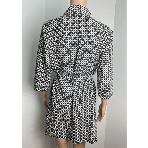 Top Shop Retro Geometric Print Belted Wrap Mini Dress - Picture 5 of 12